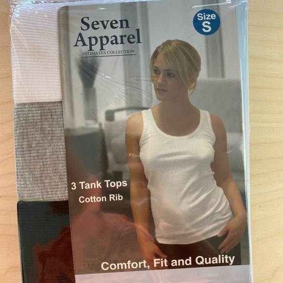 Seven Apparel Intimates Collection 3 Tank Tops Cotton Rib Size Small - Picture 1 of 10